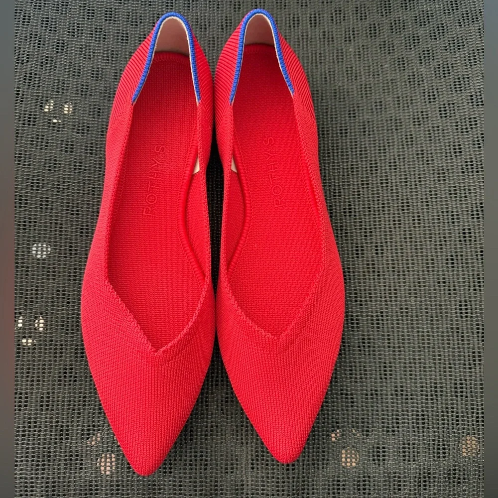 Rothy's Red Pointed-Toe Women's Flats - Picture 4 of 7